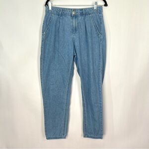 Who What Wear Denim Jeans Pants High Rise Pleated Tapered Button & Zip Fly Sz 6